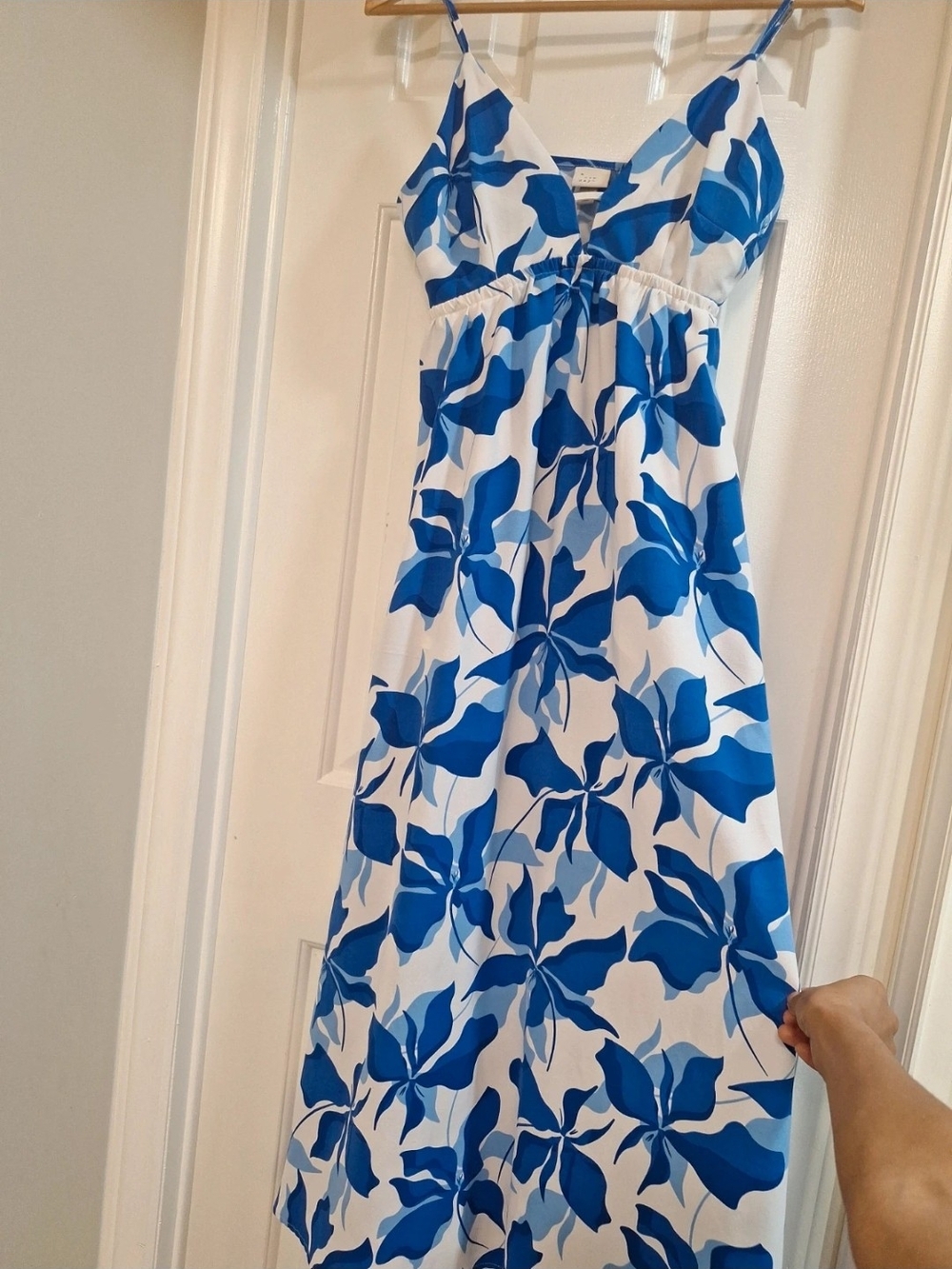 a new day White Maxi Dress with Blue Floral Print